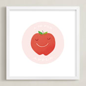 "A is for Apple" - Art Print in Candy Apple Red by Lacie Cunningham - Framed