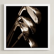 "Tee Time 3 (Warm Sepia Edition)" - Art Print in Warm Sepia by Shannon Howard - Framed