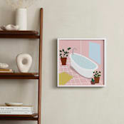 "bathroom window" - Art Print in millennial pink by Katja Ja - In a Room