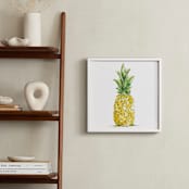 "Painted Pineapple" - Art Print in Pineapple Yellow by Kirby Lee Smith - In a Room