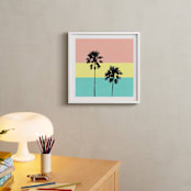 "Palm Tree Silhouette" - Art Print in sunshine by Cass Loh - In a Room