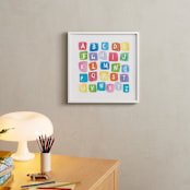 "ABC squares" - Art Print in Primary Red by Amy Hall - In a Room