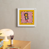 "Playground Bear" - Art Print in Sunshine yellow by Mandy Rider - In a Room