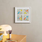 "Bird Count" - Art Print in Bluebird by Tara Lilly Studio - In a Room