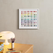 "Paper Hearts" - Art Print in Rainbow by InkDot - In a Room