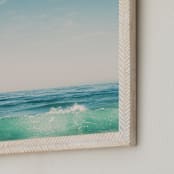 "Malibu Surf and Sky II" - Art Print in Fresh Blue by Kamala Nahas - Frame Close-up