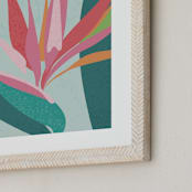 "Floralia" - Art Print in Turquoise by Tamara Hilje - Frame Close-up