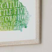 "Georgia on my Mind" - Art Print in lush green by chica design - Frame Close-up