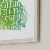 "Georgia on my Mind" - Art Print in lush green by chica design - Frame Close-up