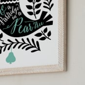 "Two Turtle Doves" - Art Print in Midnight by Surface Love - Frame Close-up