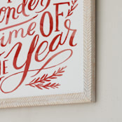 "The Most Wonderful Time Painted" - Art Print in Peppermint by Alethea and Ruth - Frame Close-up