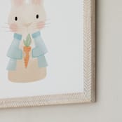 "Peter Rabbit" - Art Print in Biege by Jessie Steury - Frame Close-up