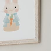 "Peter Rabbit" - Art Print in Biege by Jessie Steury - Frame Close-up