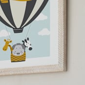 "Beautiful Balloon" - Art Print in Sky Blue by Kampai Designs - Frame Close-up
