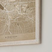 "Syracuse, NY, vintage-looking city map" - Art Print in Sepia by Rosana Laiz Blursbyai - Frame Close-up