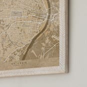 "St. Louis, MO, vintage-looking city map" - Art Print in Sepia by Rosana Laiz Blursbyai - Frame Close-up