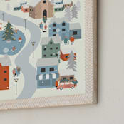 "Holiday Ville Art Print" - Art Print in Teal by Grae - Frame Close-up