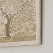 "Washington D.C. vintage-looking city map" - Art Print in Sepia by Rosana Laiz Blursbyai - Frame Close-up