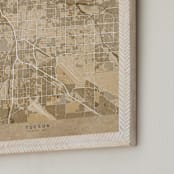 "Tucson, AZ, vintage-looking city map" - Art Print in Sepia by Rosana Laiz Blursbyai - Frame Close-up