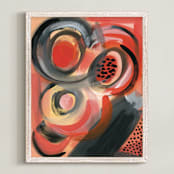 "Chili Peppers" - Art Print in Cayenne by Monica Janes Fine Art - Framed