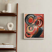 "Chili Peppers" - Art Print in Cayenne by Monica Janes Fine Art - In a Room