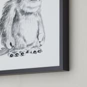 "Sulley" - Art Print in White by Mary Gaspar - Frame Close-up