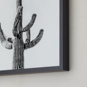 "Lone Cactus" - Art Print in Black and white by Ellen Schlegelmilch - Frame Close-up