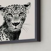 "Leopard" - Art Print in Sand by Teju Reval - Frame Close-up