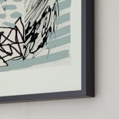 "Waterfall Assemblage" - Art Print in Waterfall Blue by Bethania Lima - Frame Close-up