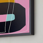 "Lines and Paths" - Art Print in Amaranth Pink by Deborah Velasquez - Frame Close-up