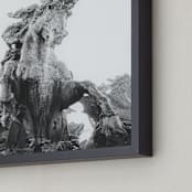 "Fantastical creature, fountain" - Art Print in Black and White by Jacquelyn Sloane Siklos - Frame Close-up