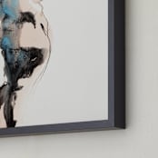 "Into the Distance" - Art Print in Aqua by Linda Mucha Karns - Frame Close-up