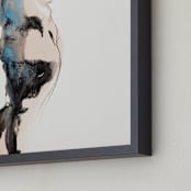 "Into the Distance" - Art Print in Aqua by Linda Mucha Karns - Frame Close-up