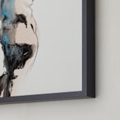 "Into the Distance" - Art Print in Aqua by Linda Mucha Karns - Frame Close-up