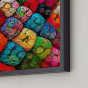 "Abstract Felted Wool I" - Art Print in Multi Golden by A MAZ Design - Frame Close-up