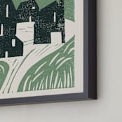 "chalet" - Art Print in Moss by Maja Cunningham - Frame Close-up
