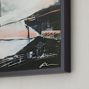 "Roaming" - Art Print in Ink and Pink by Jeannine Chanin Penn - Frame Close-up
