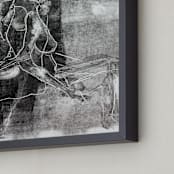 "Figure on Figure" - Art Print in Noir by Allison Belolan - Frame Close-up