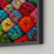 "Abstract Felted Wool II" - Art Print in Multi Golden by A MAZ Design - Frame Close-up