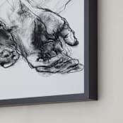 "Drawing 561 - Crossed Hands" - Art Print in Slate Black by Derek overfield - Frame Close-up