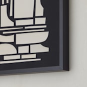 "Paper Figure" - Art Print in Midnight Black by Alisa Galitsyna - Frame Close-up