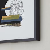 "Stacked Up" - Art Print in Ebony Moss by Pippin Schupbach - Frame Close-up