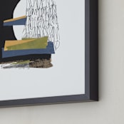 "Stacked Up" - Art Print in Ebony Moss by Pippin Schupbach - Frame Close-up