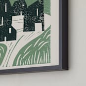 "chalet" - Art Print in Moss by Maja Cunningham - Frame Close-up