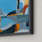 "Summer Reflection ll" - Art Print in summer blue by Kristiina Almy - Frame Close-up
