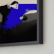 "El Abrazo" - Art Print in Royal by jinseikou - Frame Close-up