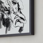 "Drawing 469 - Draped Figure" - Art Print in Bottom of Well Black by Derek overfield - Frame Close-up