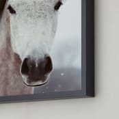 "Winter Horse" - Art Print in white by ALICIA BOCK - Frame Close-up