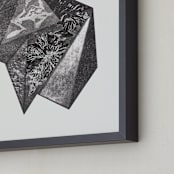 "Aquatinta" - Art Print in Black and grey by Oana Prints - Frame Close-up