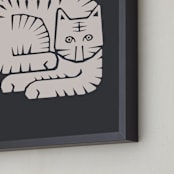 "Lying Tiger" - Art Print in Linen by Dani Lugato - Frame Close-up